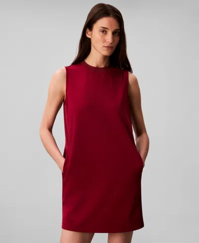 Calvin Klein Women's Mixed Media Mini Shift Dress In Animal Print