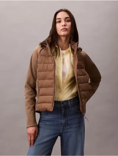 Calvin Klein Women's Mixed Media Puffer Jacket