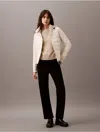 Calvin Klein Women's Mixed Media Puffer Jacket In Chalk