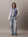 Calvin Klein Women's Mixed Media Puffer Vest In Wild Wind