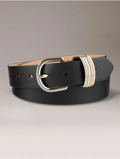 Calvin Klein Women's Mixed Metal Loops Belt In Black