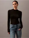 Calvin Klein Women's Mock Neck Viscose Sweater In Black