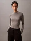 Calvin Klein Women's Mock Neck Viscose Sweater In Elephant Skin