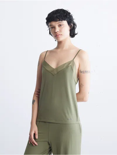 Calvin Klein Women's Modal Satin Sleep Camisole In Green