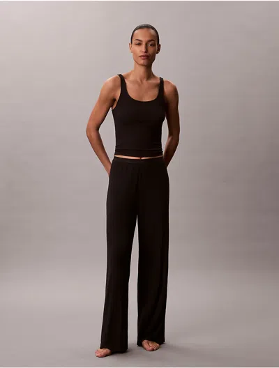 Calvin Klein Women's Modal Stretch Drop Needle Wide Leg Pants In Black