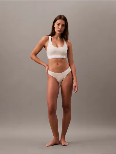 Calvin Klein Women's Icon Modal Mesh Bikini In Chalk