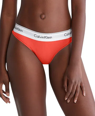 Calvin Klein Women's Modern Cotton Bikini Underwear F3787 In Calypso Coral
