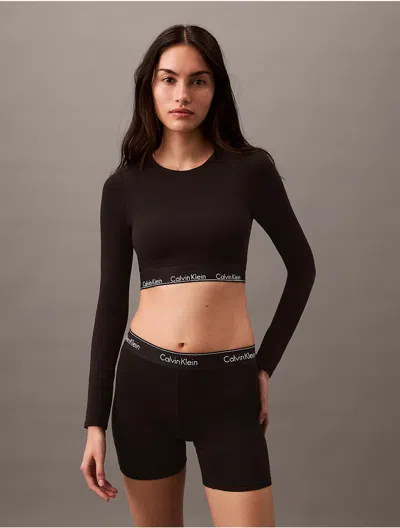 Calvin Klein Women's Modern Cotton Boxer Brief In Black