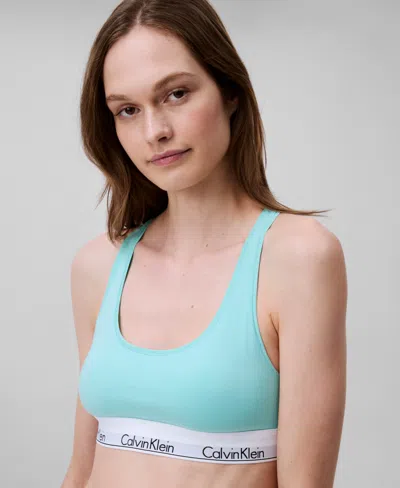 Calvin Klein Women's Modern Cotton Bralette F3785 In Beau Blue