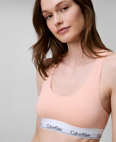 Calvin Klein Women's Modern Cotton Bralette F3785 In Pink