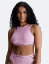 Calvin Klein Women's Icon Cotton Modal Deconstructed Unlined Bralette In Mauve Mist