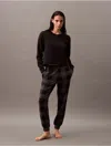 Calvin Klein Women's Modern Cotton Holiday Joggers In Ashford Gray Buffalo Check