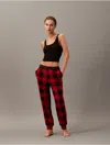 Calvin Klein Women's Modern Cotton Holiday Joggers In Buffalo Check Juneberry