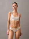 Calvin Klein Women's Modern Cotton Holiday Shine Unlined Bralette In Cocoon