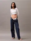 Calvin Klein Women's Icon Cotton Modal Lightly Lined Long Sleeve Bralette In White