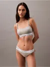 Calvin Klein Maternity Nursing Modern Cotton Scoop Logo Tape Bralet In Gray-black In Grey Heather