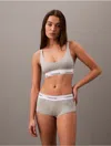 Calvin Klein Women's Icon Cotton Modal Lightly Lined Scoopneck Bralette In Grey Heather