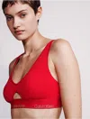 Calvin Klein Women's Icon Cotton Modal Lightly Lined Triangle Bralette In Red