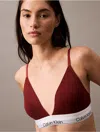 Calvin Klein Women's Icon Cotton Modal Lightly Lined Triangle Bralette In Syrah