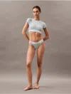 Calvin Klein Women's Icon Cotton Modal Thong In Sterling Blue