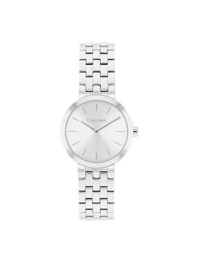 Calvin Klein Women's Modern Dial Link Bracelet Watch In Silver