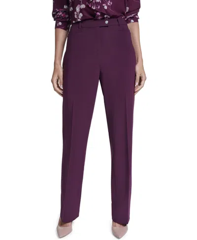 Calvin Klein Women's Modern Fit High-rise Straight Pants In Purple