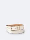 Calvin Klein Women's Rounded Buckle Trouser Pant Dress Belt In Bone