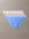 Calvin Klein Women's Modern Logo 3-pack Bikini In Glacier/melon Frenzy/grey Heather