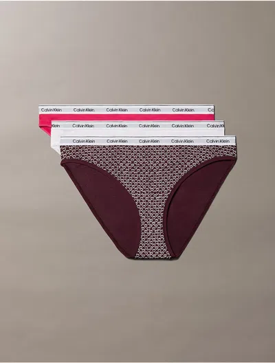 Calvin Klein Women's Modern Logo 3-pack Bikini In Multi