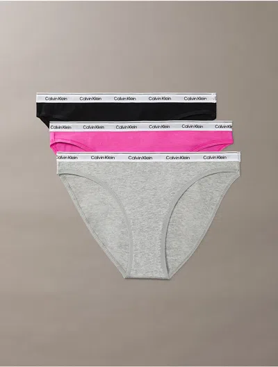 Calvin Klein Women's Modern Logo 3-pack Bikini In Multi