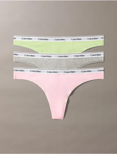Calvin Klein Women's Modern Logo 3-pack Low Rise Thong