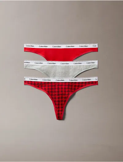 Calvin Klein Women's Modern Logo 3-pack Low Rise Thong