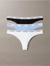 Calvin Klein Women's Modern Logo 3-pack Low Rise Thong In Multi