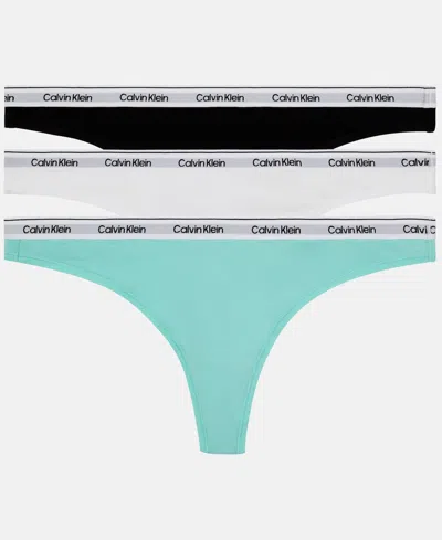CALVIN KLEIN WOMEN'S MODERN LOGO 3-PACK THONG UNDERWEAR QD5209