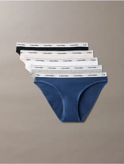 Calvin Klein Women's Modern Logo 5-pack Low Rise Bikini In Multi