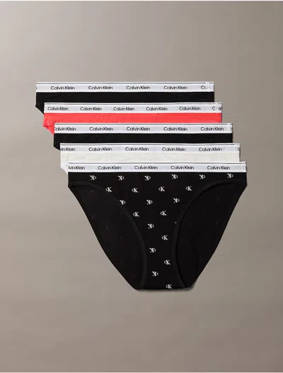 Calvin Klein Women's Modern Logo 5-pack Low Rise Bikini In Multi