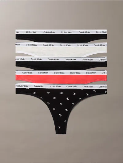Calvin Klein Women's Modern Logo 5-pack Thong In Multi