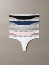 Calvin Klein Women's Modern Logo 5-pack Thong In Blue