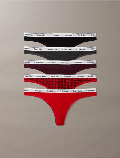 Calvin Klein Women's Modern Logo 5-pack Thong In Multi