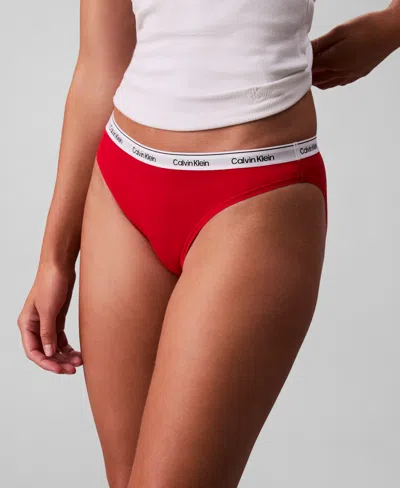 Calvin Klein Women's Modern Logo Bikini Underwear Qd5044 In Red
