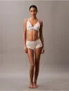 Calvin Klein Women's Modern Logo Boyshort In Steady Stripe / Pelican
