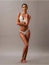 Calvin Klein Women's Modern Logo Dipped String Thong In Steady Stripe / Pelican