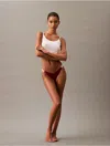 Calvin Klein Women's Modern Logo Dipped String Thong In Syrah