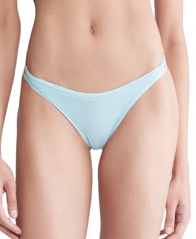 Calvin Klein Women's Modern Logo Dipped String Thong Underwear Qd5157 In Stratosphere