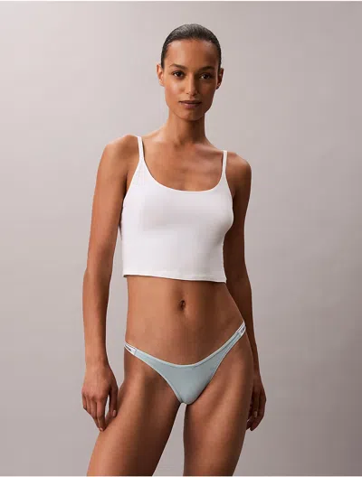 Calvin Klein Women's Modern Logo Dipped String Thong In White