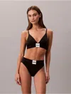 Calvin Klein Women's Modern Logo High Waist Bikini In Black