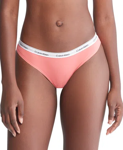 Calvin Klein Women's Modern Logo Low-rise Bikini Underwear Qd5044 In Calypso Coral