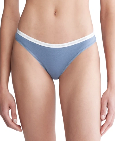 Calvin Klein Women's Modern Logo Low-rise Bikini Underwear Qd5044 In Blue Performance