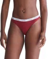 Calvin Klein Women's Modern Logo Thong Underwear Qd5043 In Syrah