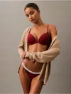 Calvin Klein Women's Modern Logo String Bikini In Syrah